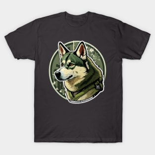 Siberian Husky Camouflage Motif T-Shirt